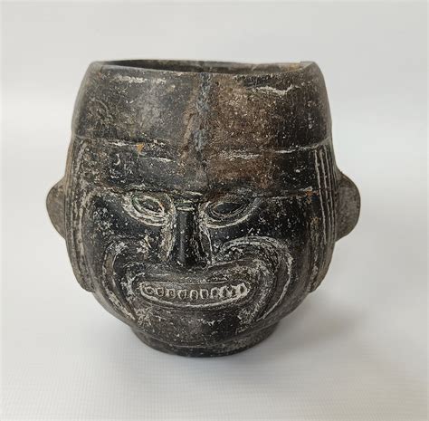 Pre Columbian Inca Portrait Head Vessel Ancient Art South America