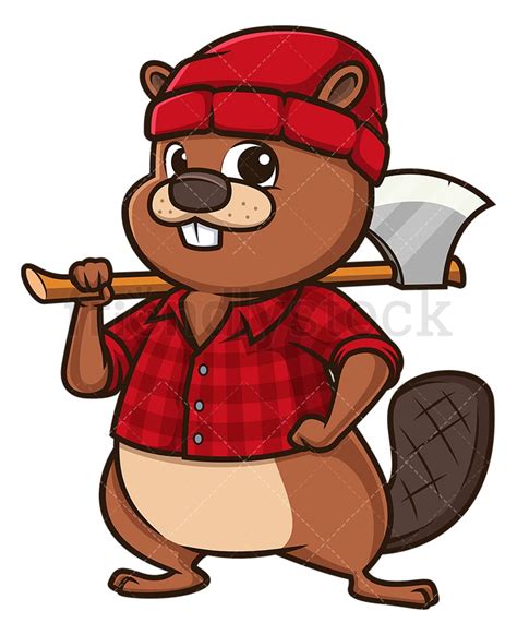 Lumberjack Beaver Cartoon Vector Clipart Friendlystock