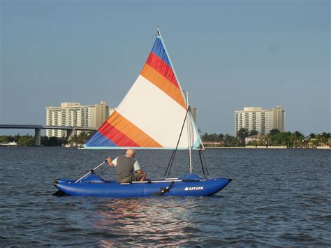 14 Inflatable Sail Catamaran Portable Sail Boat In A Bag Frameless