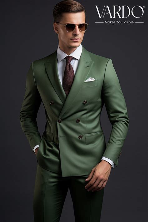 Men's Green Double Breasted Suit -tailored Fit, the Rising Sun Store ...