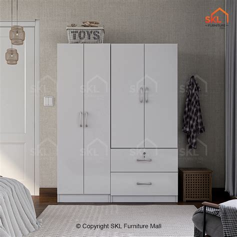 HAZRI 4 4X6FT 2 2 DOORS WARDROBE WITH SHELF Almari Baju Kabinet