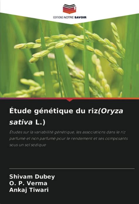 Buy Tude G N Tique Du Riz Oryza Sativa L Tudes Sur La Variabilit