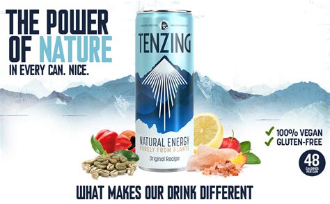 New Tenzing Natural Energy Drink Plant Based And Low