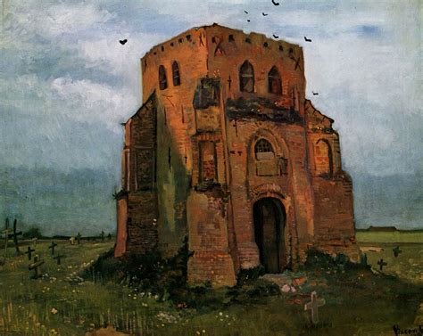 Country Churchyard And Old Church Tower Vincent Van Gogh