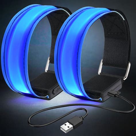 flintronic LED Armband Aufladbar 2 Stück Reflective LED Leuchtarmband