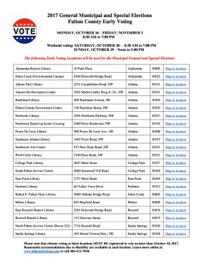 Fillable Online Fulton County Early Voting Fax Email Print Pdffiller