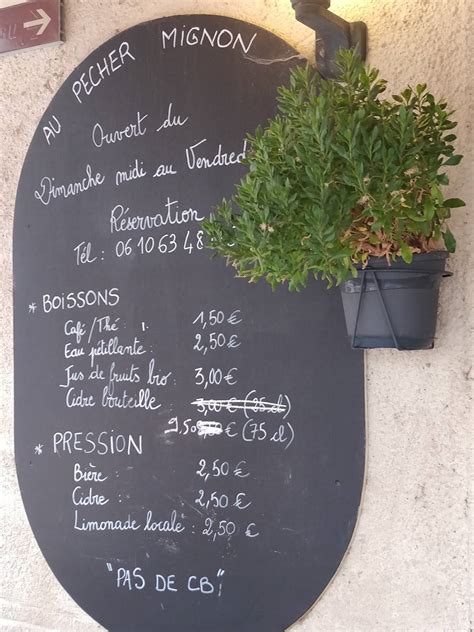 Menu Au Au Pecher Mignon Restaurant Florac