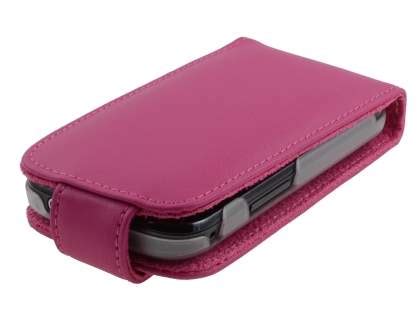 Samsung S5660 Galaxy Gio Genuine Leather Flip Case Pink Mobile Mate