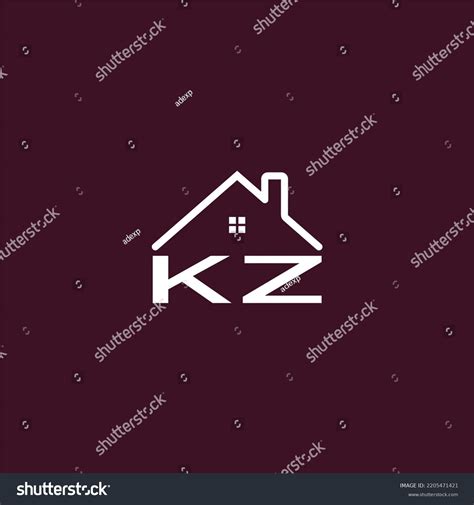 KZ Letter Roof Shape Logo For Real Estate With Royalty Free Stock