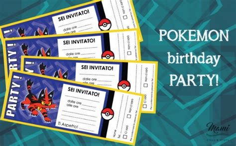 Inviti Compleanno Pokemon Da Stampare Pokemon Birthday Party Pokemon