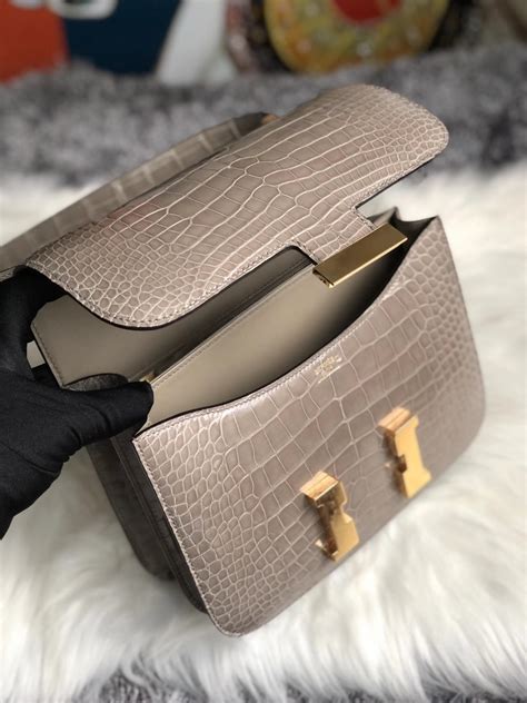 Hermes Constance Cm Alligator Mississippiensis Gris