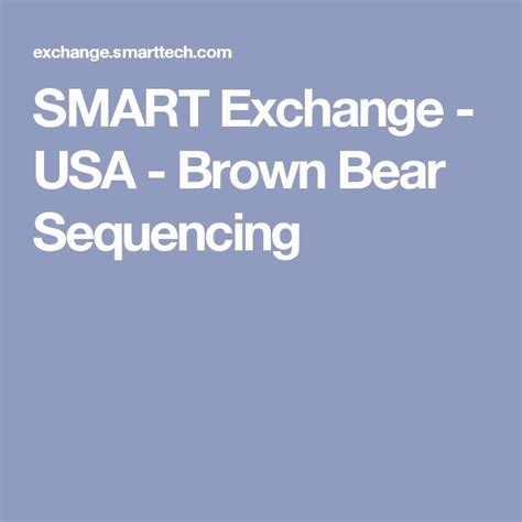 Smart Exchange Usa Brown Bear Sequencing Smart Board Activities