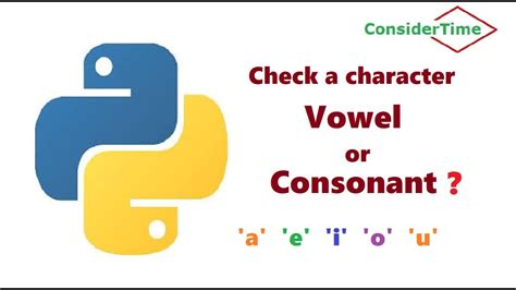 Check A Character Vowel Or Consonant In Python Simple Easy YouTube