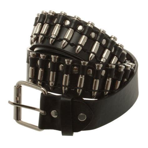 Accessoryo Cowboy Gothic Style Bullet Metal Studded Belt Edgy Fashion