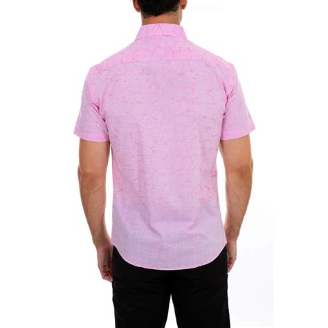 Norton Short Sleeve Button Up Shirt Pink L Bespoke Touch Of Modern