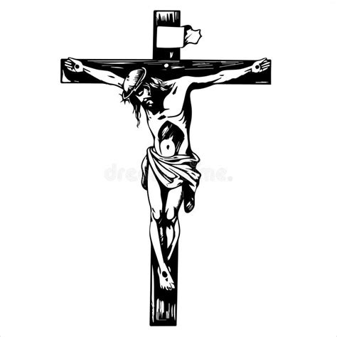 Jesus Christ Savior Vector Illustration Black Silhouette Of Jesus