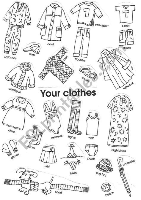 Clothes Esl Worksheet By Yetigumboots