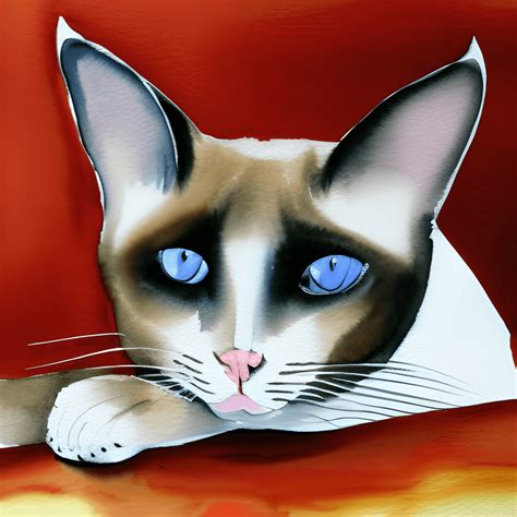 Siamese Cat Watercolor Graphic · Creative Fabrica