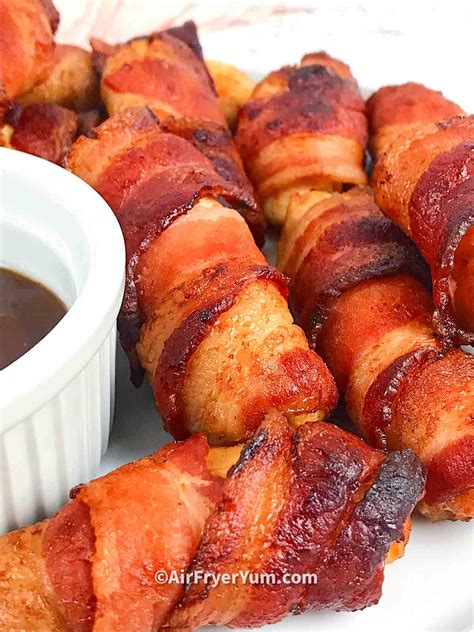 Air Fryer Bacon Wrapped Chicken Tenders Air Fryer Yum