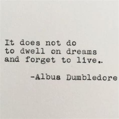 It Does Not Do To Dwell On Dreams And Forget To Live Albus Dumbledore Ive Loved Vintage