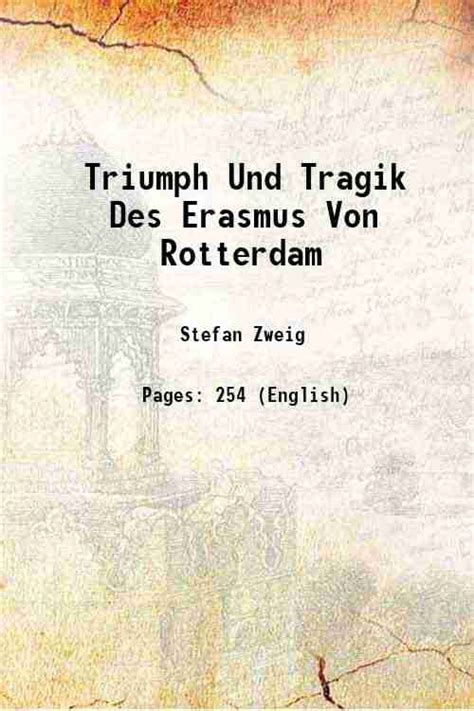 Triumph Und Tragik Des Erasmus Von Rotterdam 1935 Walmart