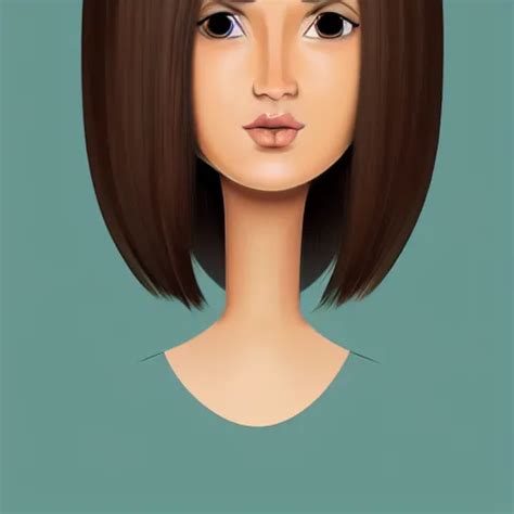 Chubby Brunette Woman With Straight Hair In A Short Stable Diffusion