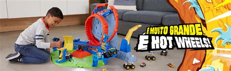 Hot Wheels Monster Trucks Arena De Demolição Glow In Dark Amazon br