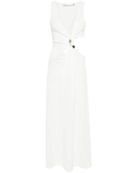 Christopher Esber Stone Cavern Ribbed Maxi Dress In White Lyst