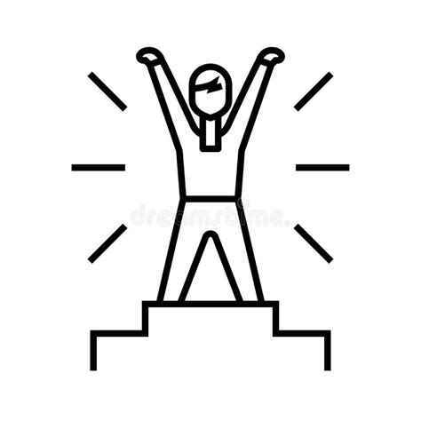 Achiever Concept Icon Successful Person Idea Thin Line Illustration