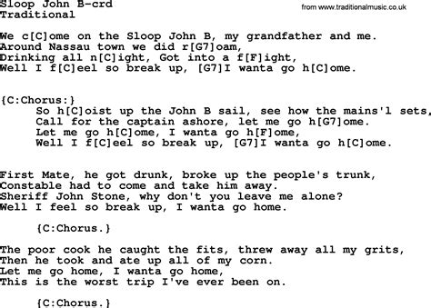 Kingston Trio Song Sloop John B Lyrics And Chords