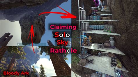 Crazy Sky Rathole With Base Design 2023 Solo Claiming In Bloody Ark