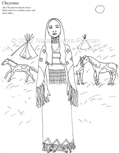 Cheyenne Dressing Up Through History Coloring Page Coloring Pages