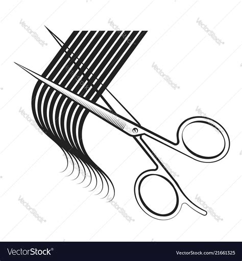 Scissors Cut Hair Curl Royalty Free Vector Image