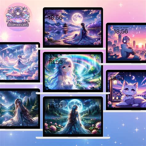 60 Dreamy Anime Wallpaper Bundle, Aesthetic Anime Background, Fantasy ...