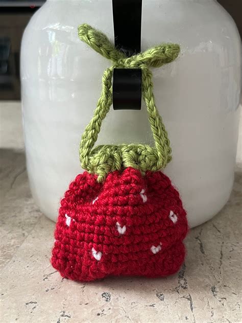 Strawberry Drawstring Bag Etsy In Etsy Crochet Art Crochet