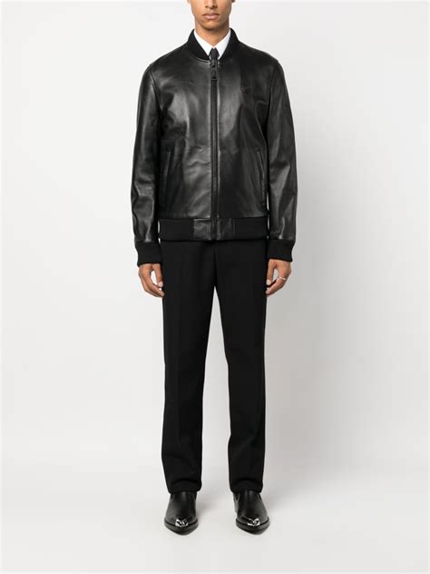 Philipp Plein Skullandbones Leather Jacket Black Farfetch