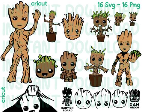 Paquete Groot Svg Soy Groot Svg Baby Groot Svg para Cricut Etsy España