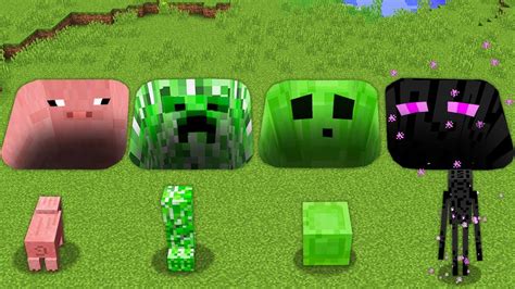 Minecraft Enderman Creeper Slime Pig Secret Tunnels Monster School My