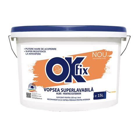 Vopsea Lavabila Pentru Exterior Ok Fix 2 5 L EMAG Ro