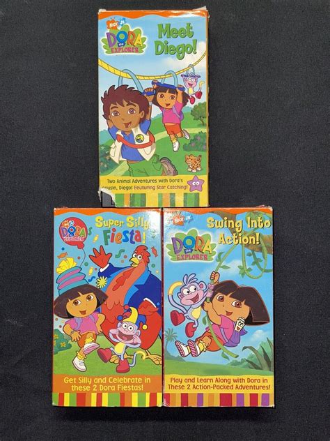 Dora The Explorer Swing Into Action! Super Silly Fiesta! Meet Diego! VHS | ubicaciondepersonas ...