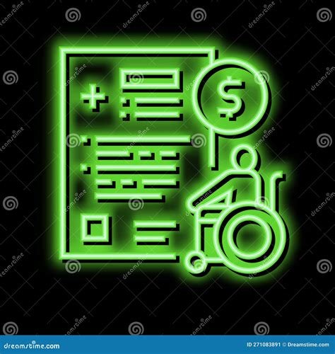 Disabled Allowance Neon Glow Icon Illustration Stock Vector