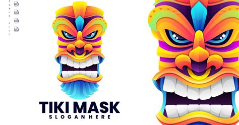 Tiki Mask Design Logo, Graphic Templates - Envato Elements