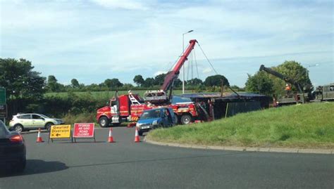 Road Reopens After Overturned Lorry Closes Halton Roundabout For 10