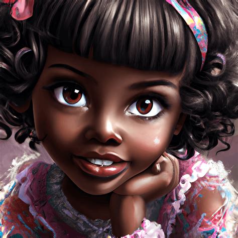 Cute Black Girl In Candyland · Creative Fabrica