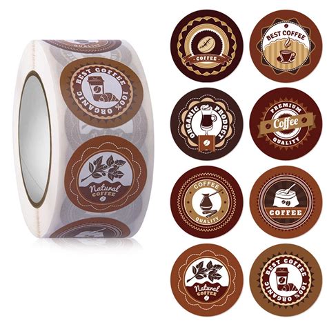 Chaoma 500 Counts Coffee Drinks Stickers Labels T Wrap Sticker For