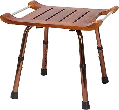 Badhocker Teak Duschstuhl Mit Armlehnen Duschbank F R Innendusche