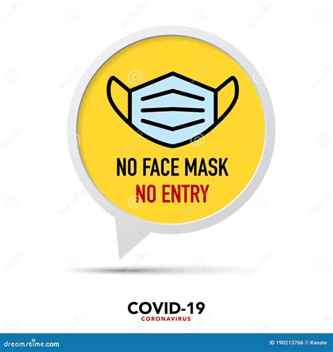 No Face Mask No Entry Sign Stock Vector Illustration Of Covid