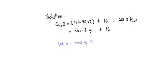 SOLVED: How many grams of oxygen are in a pure sample of Cesium Oxide ...