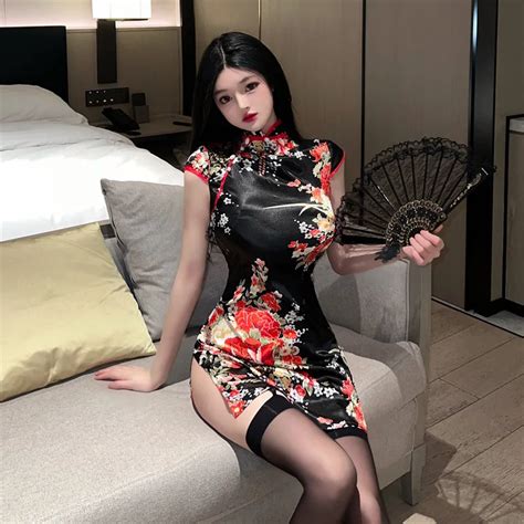 Chinese Qipao Lingerie Nightwear Role Play Cheongsam Dress Exotic Sexy Lingerie Retro Cheongsam