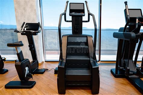 Modern Gym Interior With New Fitness Equipment Stock Photo Image Of